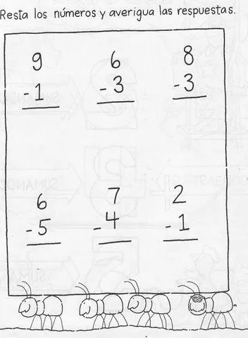 EJERCICIOS INFANTILES DE SUMAS Y RESTAS