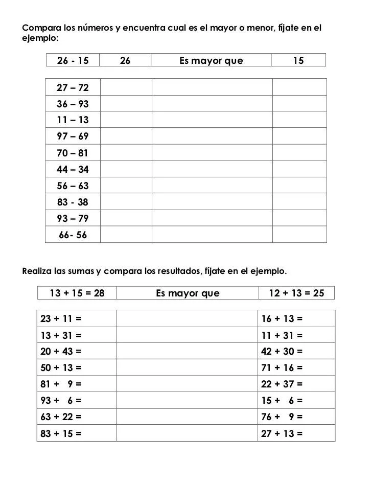 Ejercicios de matemáticas