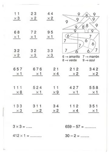 EJERCICIOS MULTIPLICACION POR UNA CIFRA