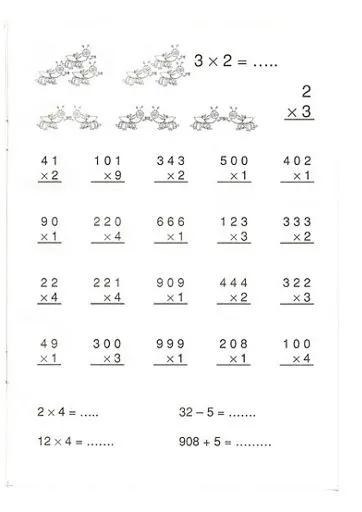 EJERCICIOS MULTIPLICACION POR UNA CIFRA | infantil 2.0