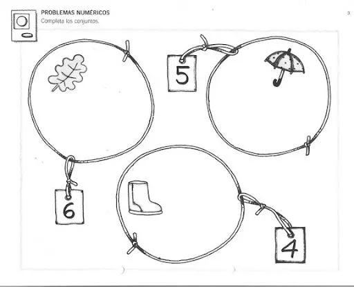 Ejercicios de 3 de preescolar para imprimir - Imagui