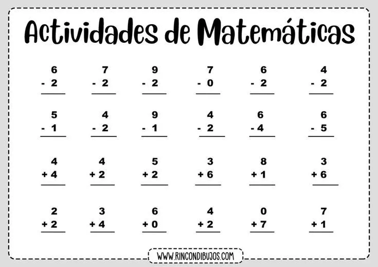 Ejercicios de Restas Faciles - Rincon Dibujos | Fichas de matematicas,  Matematicas, Problemas de sumas