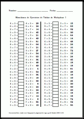 ejercicios-tablas-multiplicacion | Escuela en la Nube