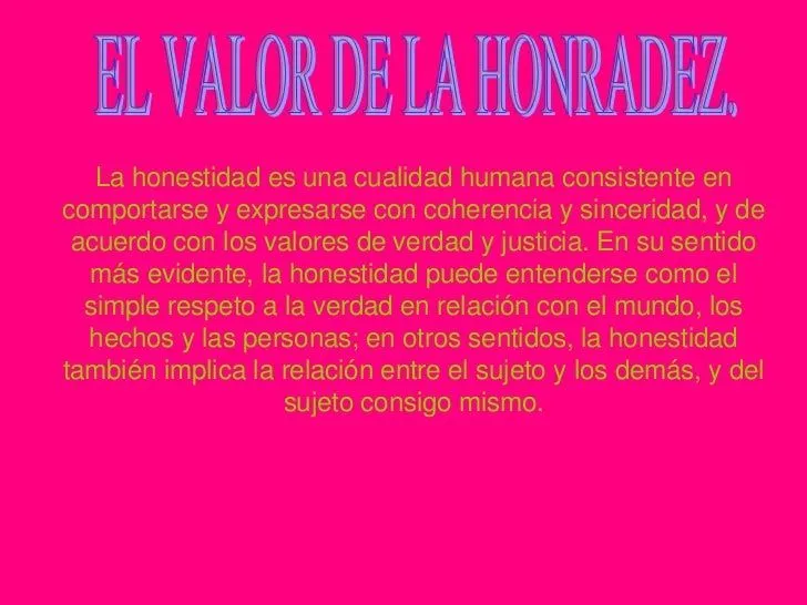 el valor de la honestidad