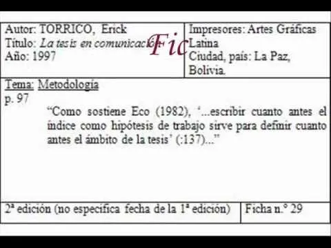 Elaboracion de fichas de trabajo, hemerograficas y bibliograficas ...