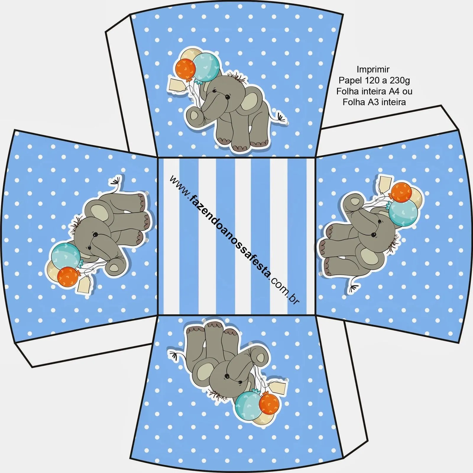 Elefante para Baby Shower: Cajas para Imprimir Gratis. | Ideas y ...