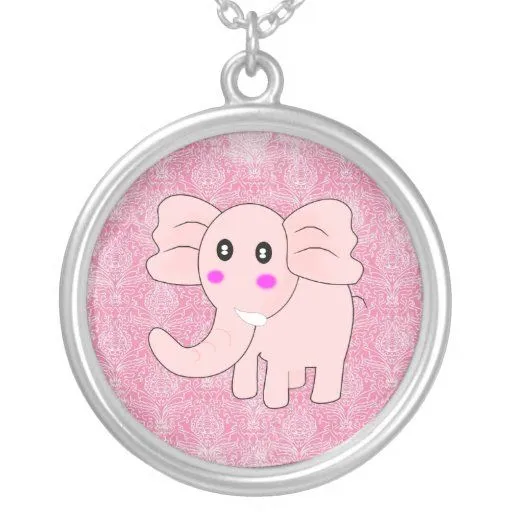 Elefante del bebé del dibujo animado en rosa en el collares ...