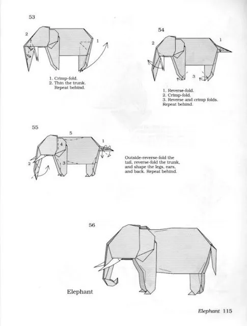 Elefante en origami