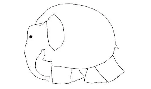 ELEFANTE PARA PINTAR Y COLOREAR ELEFANTE