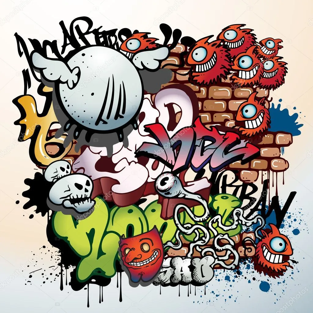 elementos de graffiti — Vector stock © pathique #