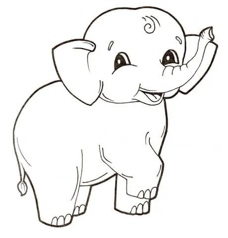 Elephant Calf coloring page / picture | Super Coloring