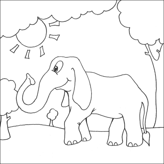 Elephant Coloring Printable