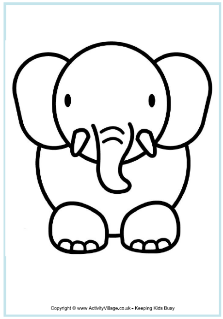 Elephant Colouring Pages