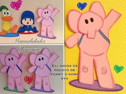 ELI AMIGA DE POCOYO EN FOAMY O GOMA EVA. - YouTube