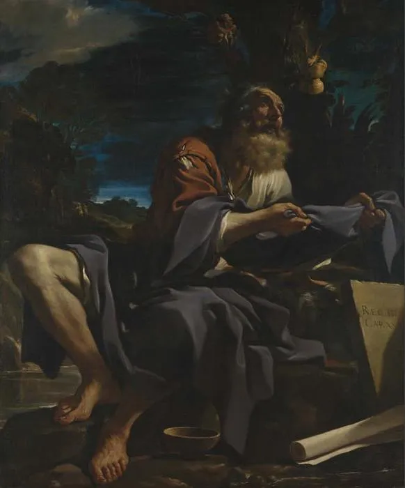 Elías alimentado por cuervos, óleo de Guercino (Barbieri, Giovanni ...