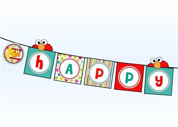 Elmo feliz cumpleaños Banner Sesame Street por StorybookLaneCrafts