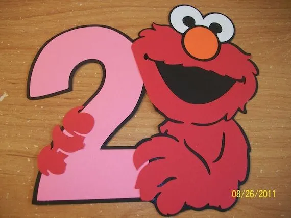 Elmo holding a number 2 in your color choices by cocacolabear1980