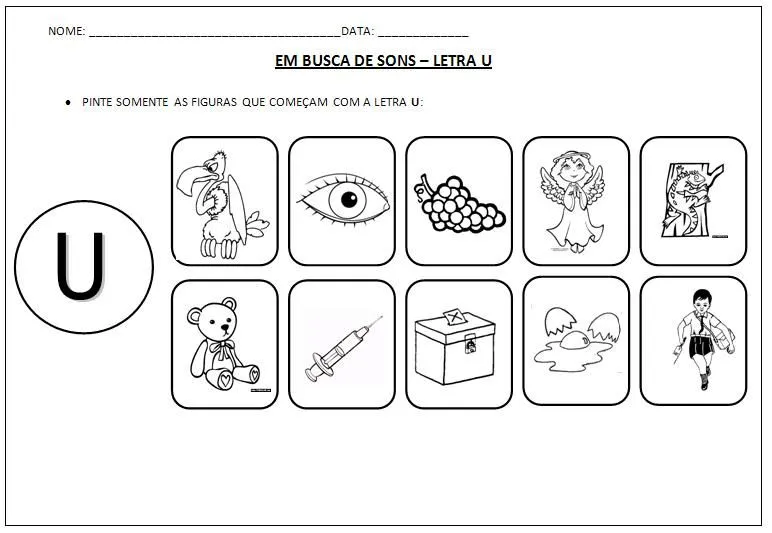 Alegria de Aprender na Educação Infantil: ATIVIDADES COM A LETRA U