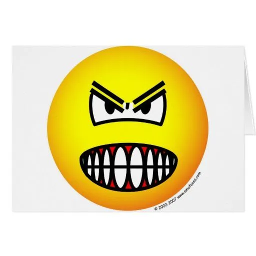 Emoticon enojado tarjeta de Zazzle.