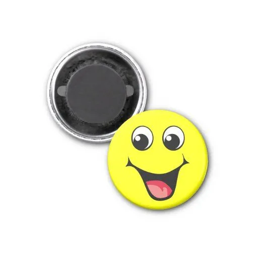 Emoticon sonriente feliz imanes de nevera de Zazzle.