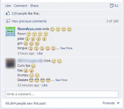 Emoticons for Facebook comments