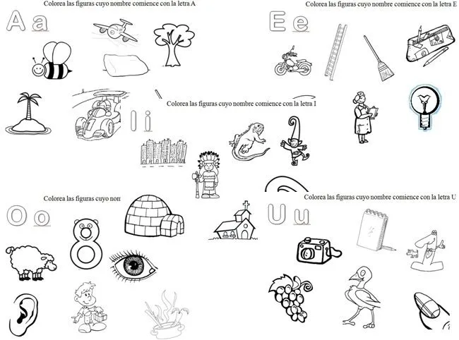 Vocales mayusculas y minusculas para colorear - Imagui