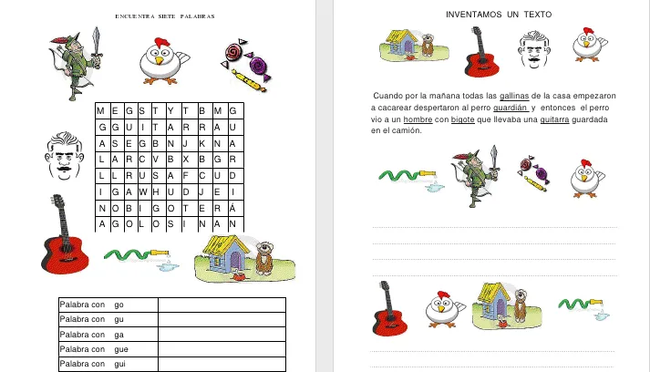 Modelos didácticos para primaria: Reglas ga-