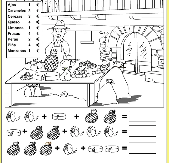 Empiezo 1º de primaria: PROBLEMAS MUDOS.PRÁCTICA DE CÁLCULO SUMA Y ...