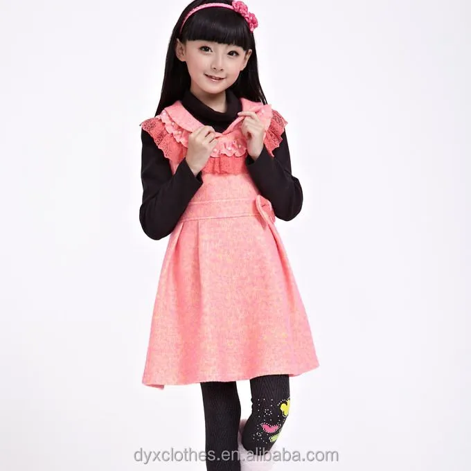 Con encanto de lujo del bebé niña vestido de lana, Nuevo modelo ...