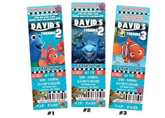 Encontrar Nemo cumpleaños invitación fiesta Nemo por DazzelPrintz