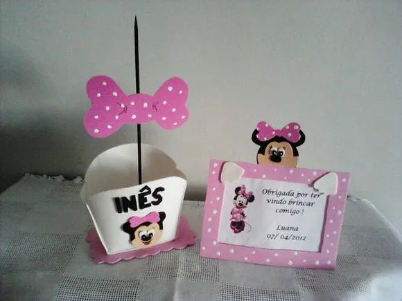 Enfeite de mesa Minnie Rosa | Ateliê Machadinha | Elo7