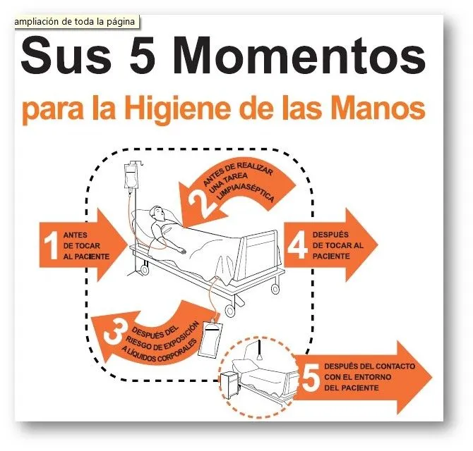 Enfermería Urológica – 5 momentos para el lavado de manos.