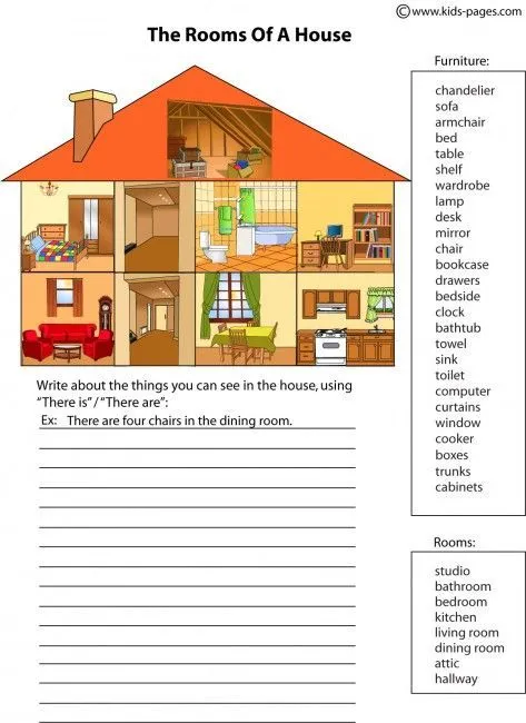 Eng the HOUSE on Pinterest | Worksheets, Dibujo and Printables