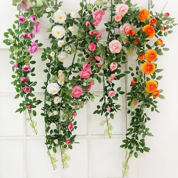 Enredaderas de flores artificiales, flores colgantes de seda realistas para  la boda Arch Wedding Arbor Ceremony Decoraciones MZC-5479 - Etsy México