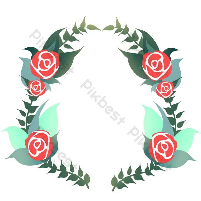 Enredaderas De Flores Con Hojas Verdes Y Rosas | Elementos graficos  Plantilla PSD Descarga Gratuita - Pikbest