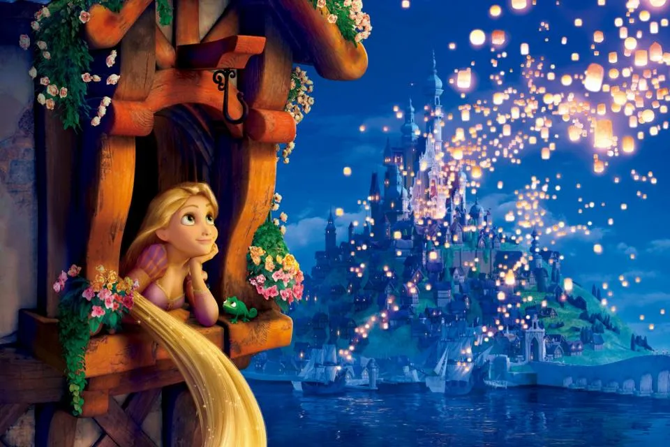 ENREDADOS FONDOS DE PANTALLA:RAPUNZEL MIRANDO LOS FAROLILLOS POR SU ...