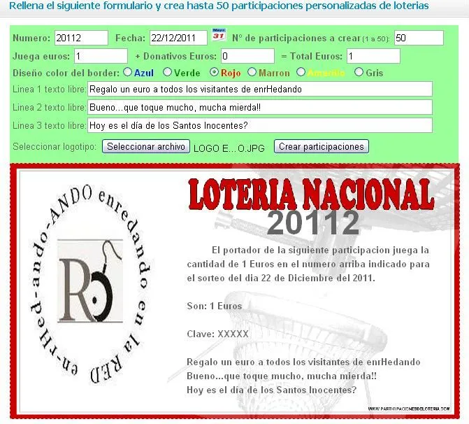 enrHedando: Como hacer Participaciones online de cualquier Sorteo ...