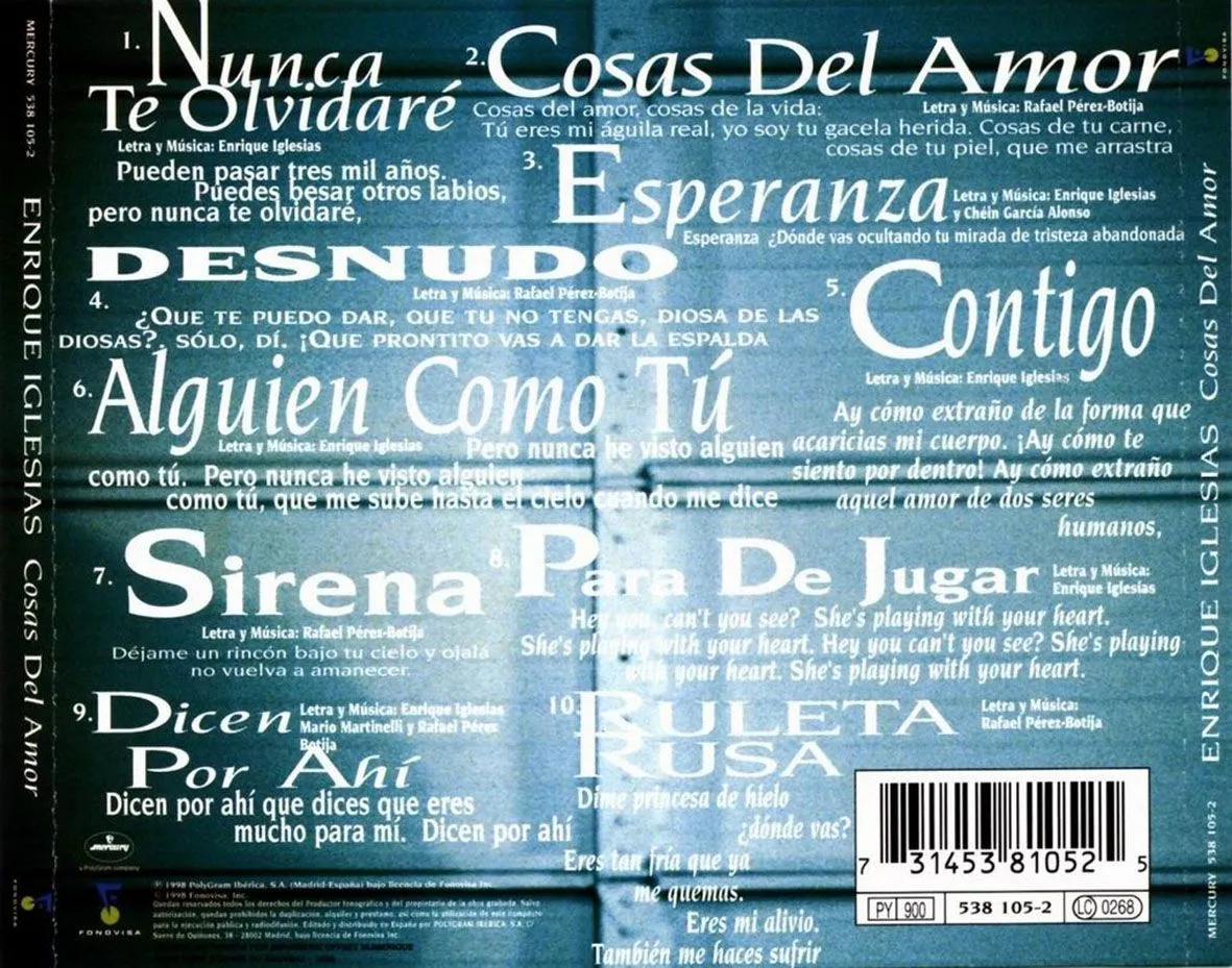 Enrique Iglesias – Cosas del Amor [iTunes Plus AAC M4A] (1998 ...