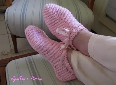 entretejiendo: pantuflas en crochet