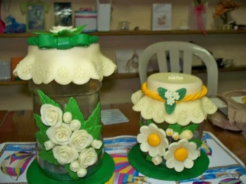 Frascos decorados baby shower - Imagui