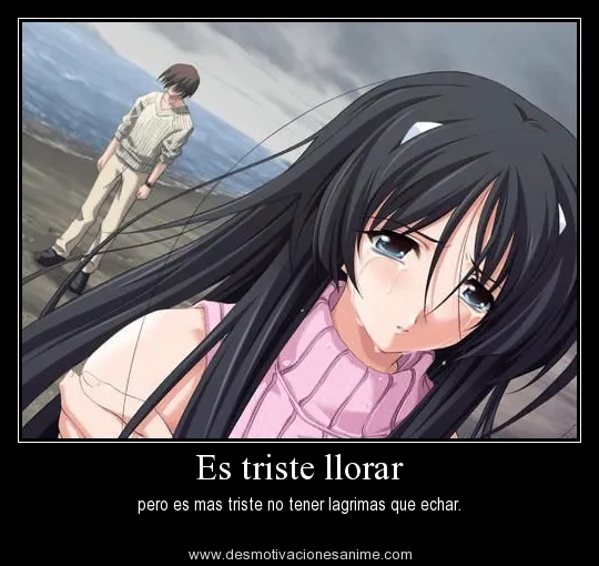 Anime triste llorando con frases - Imagui