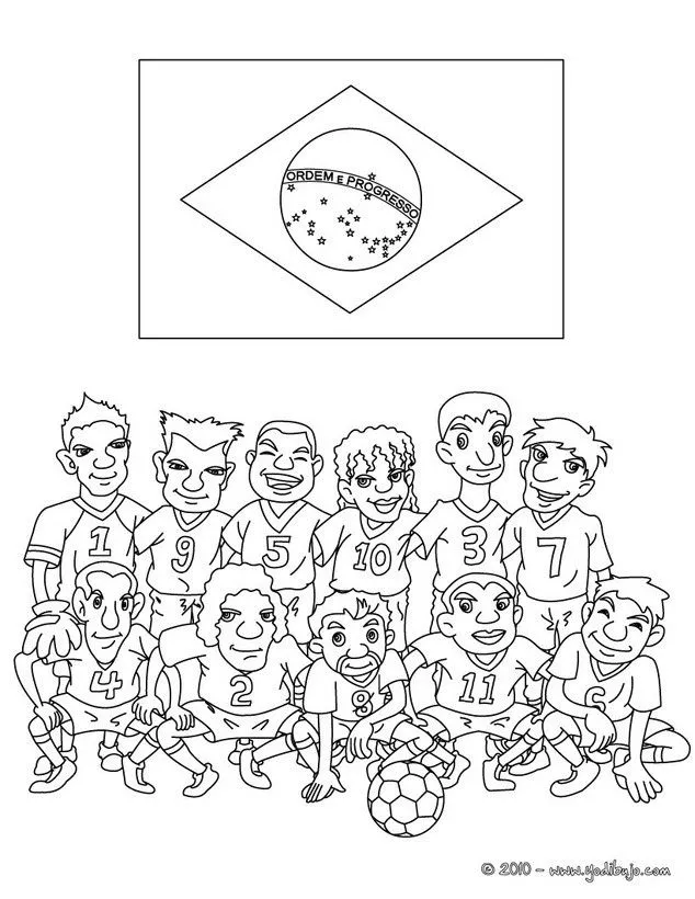 EQUIPOS DE FUTBOL para colorear - EQUIPO BRAZIL