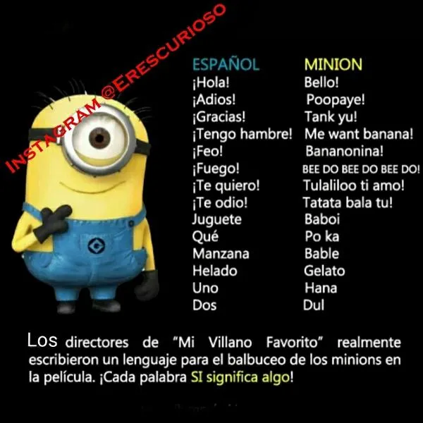 EresCurioso? on Twitter: "El lenguaje MINION. http://t.co/bi3EW6bMfQ"