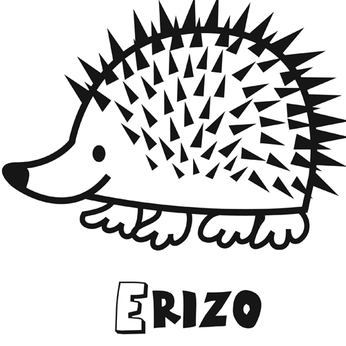 Dibujo de Erizo para aprender su nombre