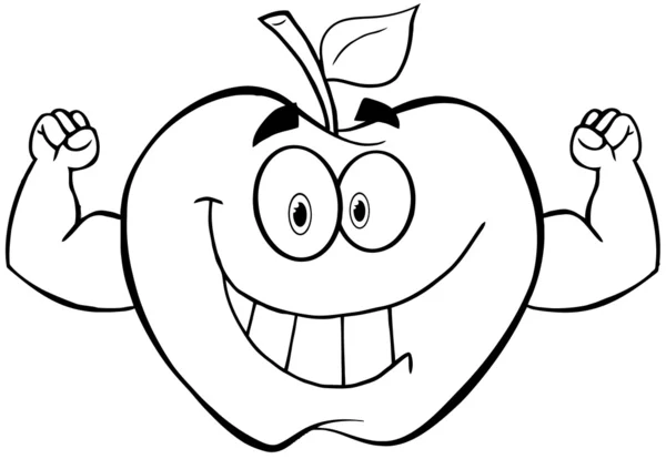 esbozado el personaje de dibujos animados de apple con los brazos ...