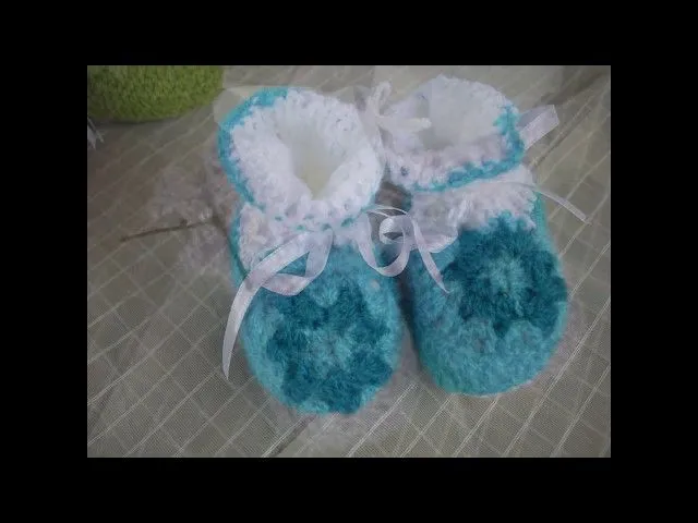 Escarpines o zapatitos para bebe EN CROCHET. - YouTube