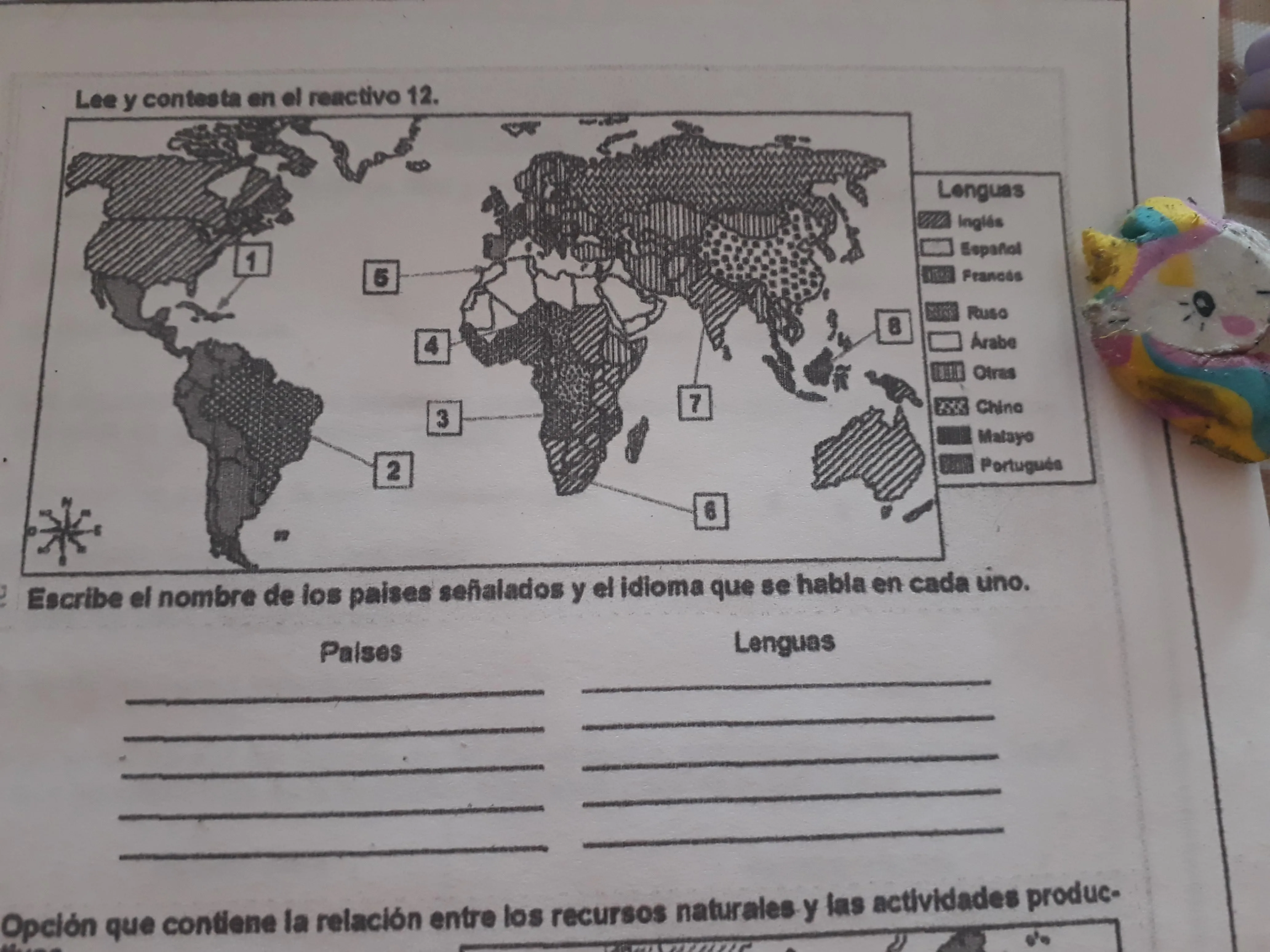 Escribe el nombre de los paises señalados y el idioma que se habla en cada  uno - Brainly.lat