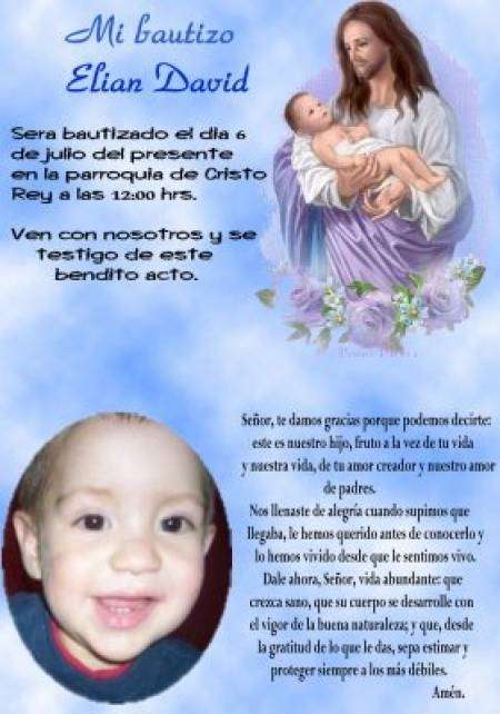 Que escribir en una invitación para bautizo - Imagui