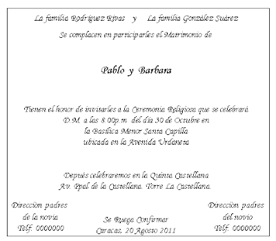 Como escribir las invitaciones de la boda? - Foro Organizar una ...