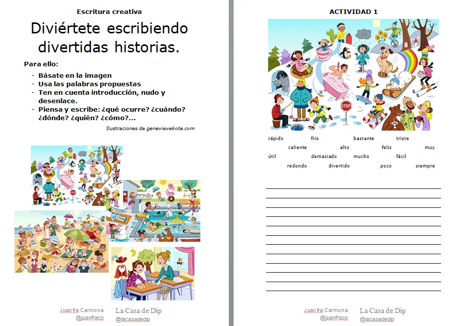 Escritura Creativa escribimos e inventamos divertidas historias a partir de  imagenes